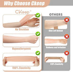 CKeep 4 Rolls Kinesiology Tape, Original Cotton Elastic Athletic Tape, 20 Precut 10" Strips Each, Beige, Ideal for Muscle Support & Injury Prevention