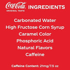 Coca-Cola Soda Soft Drinks, 7.5 fl oz, 6 Pack - Classic Cola Soft Drink, Mini Soda Cans