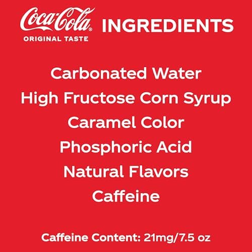 Coca-Cola Soda Soft Drinks, 7.5 fl oz, 6 Pack - Classic Cola Soft Drink, Mini Soda Cans