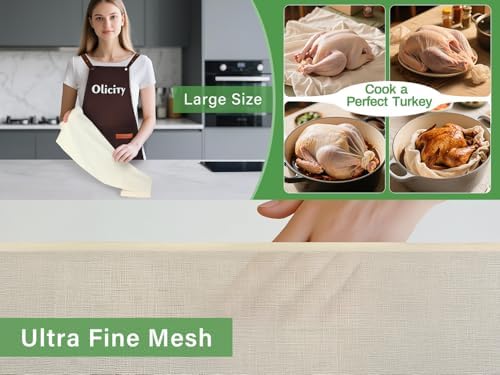 Organic Cheese Cloths, GOTS Certified, Grade 100, 36x36Inch, Reusable Cheese Cloth with Closed Edges Fabric Fine Mesh Cloth, Unbleached Cotton Muslin Cheesecloth for Straining,Cooking,Crafts - 9 Sq.Ft