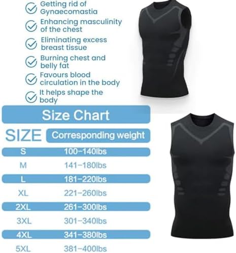 Qiawi Ionic Shaping Vest,Energxcell Ionic Shaping Vest,Body Shaper for Men,Menionic Tourmaline Posture Corrector Vest