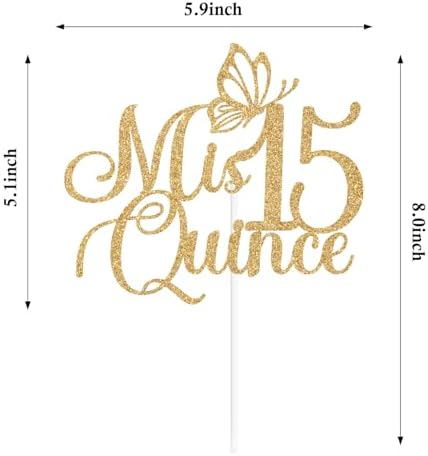 Mis Quince 15 Cake Topper, Mis Anos 15 Cake Decorations, Hello 15, Cheers to 15 Years, Funny 15th Birthday Party Supplies for Girls