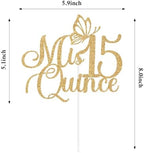 Mis Quince 15 Cake Topper, Mis Anos 15 Cake Decorations, Hello 15, Cheers to 15 Years, Funny 15th Birthday Party Supplies for Girls