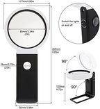 5X 25X Magnifying Glass, Folding Stand & Ruler Design & 8 LED Illuminated Magnifier Handheld Large Magnifying Glasses for Seniors Reading, Coins, Stamps, Map, Inspection, Powered by Battery