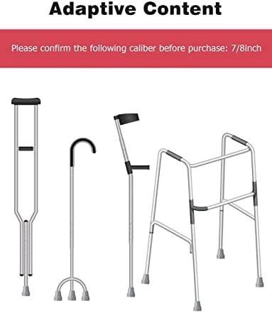 Crutch Tips, 6-Pack 7/8 Inch Crutch Feet Cap Upgrade Heavy Duty Rubber Accessories Replacement Rubber Cane Tips（6Pcs）