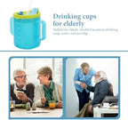 Elderly Care Cup Elderly Drinking Cup Disabled Straw Handles Mug Adults Spill Proof s Prevent Spill s Tremors Waters Pregnant Woman Pp Liquid Drink, Green