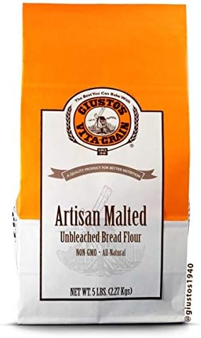 Giusto's Vita-Grain All-Natural Artisan Malted Unbleached Bread Flour, 5lb Bag