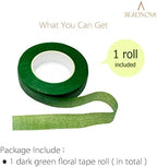 BEADNOVA Floral Tape 1/2inch Flower Tape Dark Green Floral Tape for Bouquets Floral Arranging Stem Wrap Craft (Dark Green, 30yards)