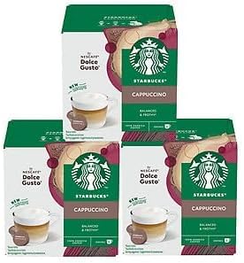 Nescafe Dolce Gusto Starbucks Cappuccino x 3 Boxes (36 Capsules) 18 Drinks