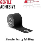 RockTape Go Gentle Adhesive Pre-Cut Kinesiology Tape (Black)