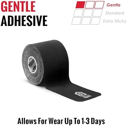 RockTape Go Gentle Adhesive Pre-Cut Kinesiology Tape (Black)
