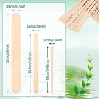 JANYUN 150 Pcs Assorted Style Eyebrow Wax Sticks Waxing Applicator Wooden Wax Spatulas Kit for Face and Small Hair Removal Sticks