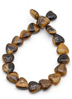 Natural Stone Beads Polished Heart Shape Mixed Tiger Eye Stone Charms for Jewelry Making Necklace Bracelet 2 Strands