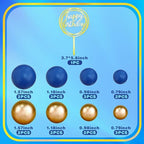 Ball Cake Toppers Simplicity Blue Gold Ball Cake Toppers DIY Cake Insert Topper Foam Cake Balls Baking Decoration for Wedding Anniversary Birthday (Blue Gold)