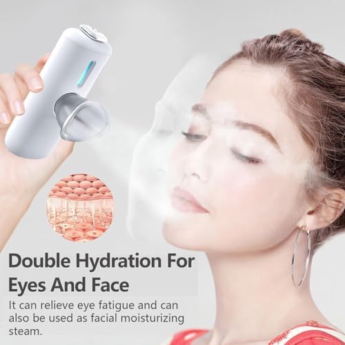 Nano Eye Mist Sprayer - Portable Cool Mist Humidifier for Dry Eye Relief, USB Eye Care Device for Moisturizing & Soothing, Mini Facial Steamer for Eye Fatigue, White
