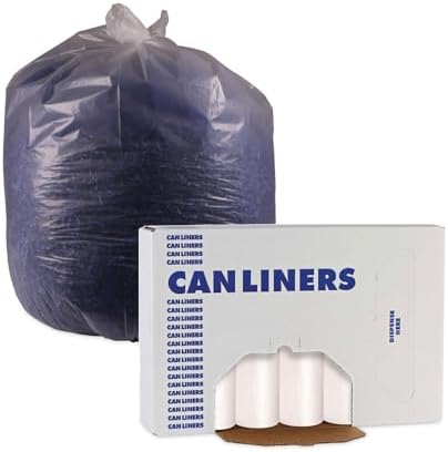 Boardwalk 16 Gallon High-Density Can Liners - 1000 Count Bulk Commercial Trash Bags, 6 Micron Star-Seal, Coreless Perforated Roll, Clear (24"x33")