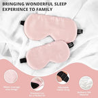 Silk Sleep Mask Eye Cover, 100% Real Natural Eye Mask for Sleeping with Adjustable Strap, 100% Silk Filling Blindfold, sleepmask for Kids/Teens/Adults, Sleeping Masks for Family (2 Pink)