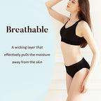AIRCUTE Super Absorbency Urinary Incontinence Underwear for Women Bladder Leak Proof Hipster Panties 65ML(X-Large, Black)