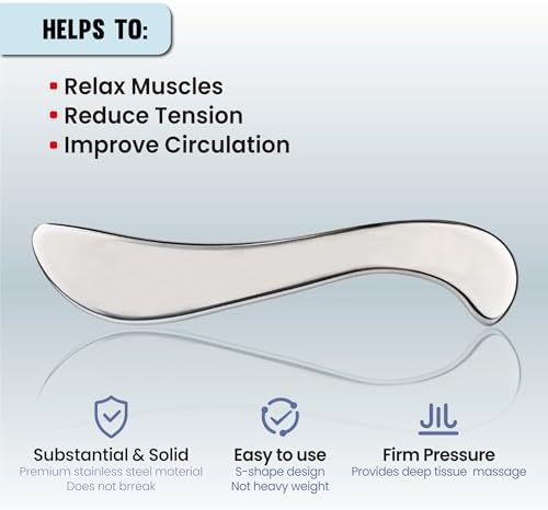 Muscle Scraper Tools, Stainless Steel Guasha Tool for Body, Scraping Tool Physical Therapy, Myofascial Release Tool, Massage Tools for Deep Tissue