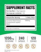 BulkSupplements.com Cinnamon Bark Extract Capsules - 240 Count (Pack of 1)