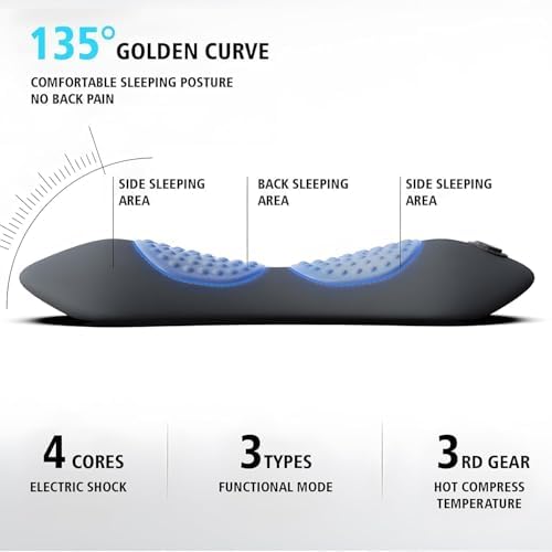 Smooth Triple Fusion Back Massager,3 in 1 Back Massagerr,Electric Lumbar Support Pillow Heat Vibration Massage Lower Back Spine Decompression Device(B)