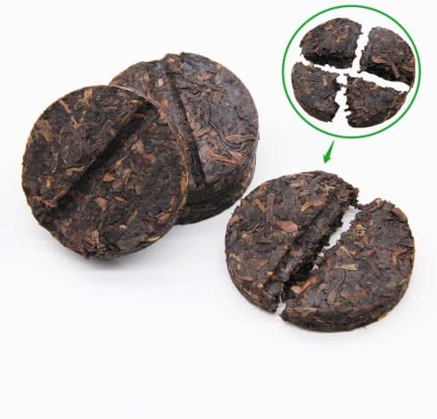 LWXLJMJZC－(24 Cakes-96 Cups) Pu-erh Tea in Bamboo Leaf Tube -Ripe Puerh Tea Cake -Easily Divided into Halves or Quarters-Shu Puer Tea-Ripe Puerh Tea Mini Cakes (200g/7.1 oz)