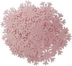 50Pcs Pink Edible Cake Cupcake Toppers Snowflakes Christmas Winter Frozen Party Decoration