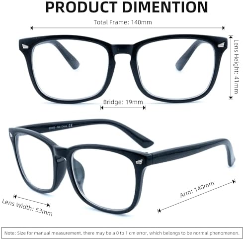 3 Pack Progressive Multifocus Reading Glasses for Women Men Multifocal Readers PC Frame Fixed Hinge Eyewear, +1.50