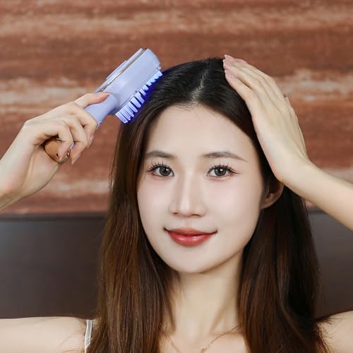 ThreeH Electric Scalp Massager with Red Light Therapy 3-in-1 Electric Hair Oil Applicator Hair Care Device for Family and Travel Black