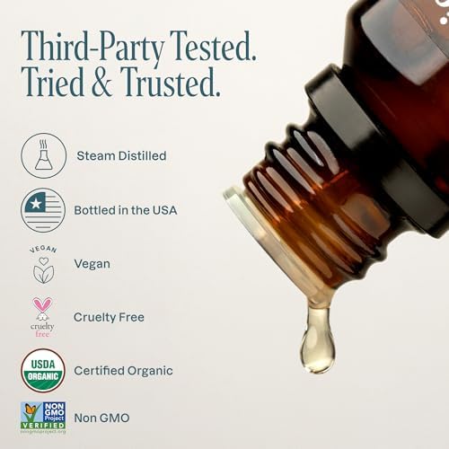 Cliganic Organic Palmarosa Essential Oil, 100% Pure Natural Undiluted (10ml), for Aromatherapy | Non-GMO Verified