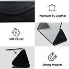 LifeArt 2 Pack Eyeglasses Case Foldable Holder Easy to Carry Matte Leather & Magnet Closure for Reading, School, Office