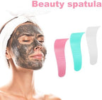 15 Pcs Portable Hair Wax Cleansing Spatulas, Reusable Hair Waxing Removal Applicator Sticks, Plastic Depilatory Creams & Mask Scraper Beauty Tools for Women Men (White, Green, Pink)