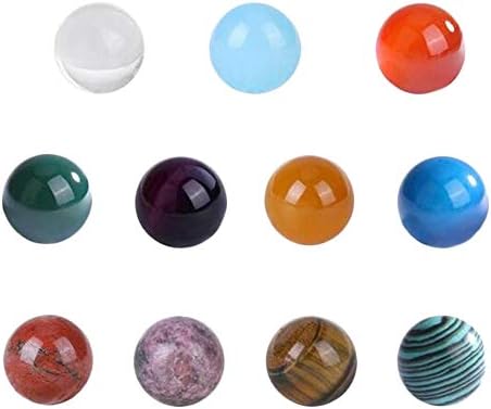 Feng Shui 20mm Natural Crystal Ball Healing Sphere Healing Stone Craft for DIY Home Decoration W3822 (Orange)