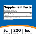 Nutricost L-Arginine Powder 1KG - Pure L-Arginine, 5g Per Serving