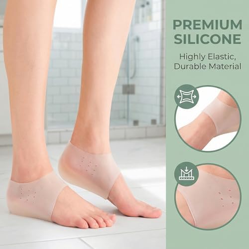 Heel Protectors Height Increase Insole Silicone Invisible Heel Lift Shoe Insoles, Shock Absorption Cushion Support for Men and Women Half Shoe Pad, 1.57 in
