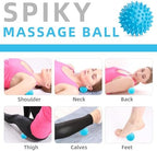 Massage Ball Set, Spiky Ball & Lacrosse Ball for Body Massage, Muscle Relief, Deep Tissue, Myofascial Release, Massager for Neck, Shoulder, Back, Foot or Muscle Tension (Blue)