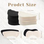 16 Pcs Shoe Filler Heel Pads for Womens Shoes, Shoe Filler Inserts for Loose Shoes Adjustable Toe Cushion Heel Grips for Heels, Sneaker, Boots, Women and Men, Pain Relief and Comfort (Black, Beige