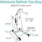 Vive Electric Patient Lift for Home Use with Sling - Portable, Adjustable Medical Patient Lift for Home Use - Electric Sit to Stand Chair for Elderly, Adults & Handicap - Person Floor Transfer Assist