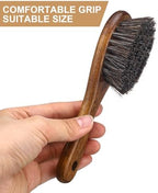 Patelai 4 Pieces Barber Fade Brush Set with Natural Fiber Wooden Handle Beard Styling Brush, Neck Duster, and Cleaning for Men's Grooming (Brown)