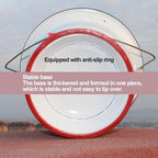 Chamber Pots Spittoon with Lid Urinal Bucket Toilet Bowl Bedpan Enamel Handheld Pee for Elder Home Potty