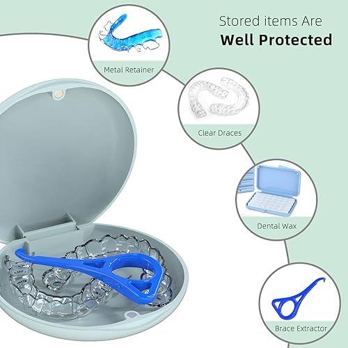 Retainer Case, Retainer Case Slim, Mouthguard Case, Orthodontic Case, Wheat Straw Box, Blue
