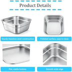 Stainless Steel Washing Up Bowl, Large Square Dish Tub for Kitchen Sink, 11.3 in Width Vegetable Washing Basin with Smooth Rim, Stable Flat Bottom Container for Home Cleaning