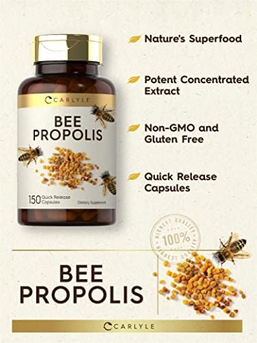 Carlyle Bee Propolis Capsules | 150 Count | Extract Supplement | Non-GMO, Gluten Free