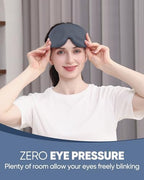 MZOO Luxury Sleep Eye Mask for Side Sleeper Men Women, Zero Eye Pressure 3D Sleeping Mask, Light Blocking Patented Design Night Blindfold, Soft Eye Shade Cover for Travel, Grey