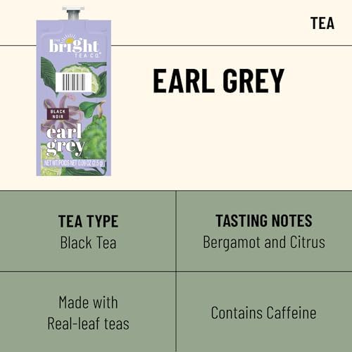 THE BRIGHT TEA CO., Earl Grey Tea Freshpacks for MARS DRINKS FLAVIA Brewer, 20 Packets