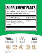 BulkSupplements.com Horse Chestnut Extract Powder - Horse Chestnut Supplement, Herbal Supplement - Gluten Free, 700mg per Serving, 100g (3.5 oz) (Pack of 1)