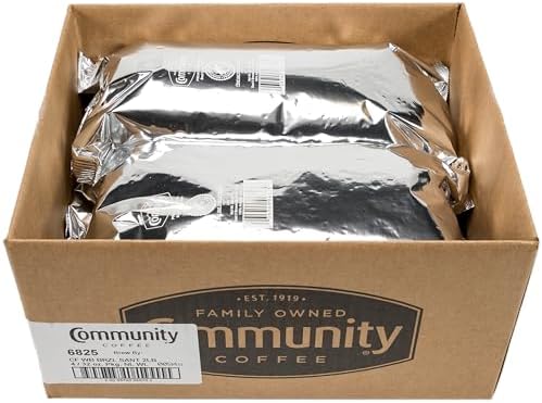 Community Coffee Private Reserve Brazil Santos Bourbon Whole Bean Coffee, Medium-Dark Roast, 32 Ounce Bag (Pack of 4)