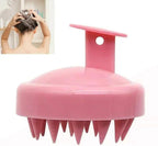 Silicone Massage Brush Shampoo Head Scalp Massager Washing Comb Hair Body Shower Massage Brush Bath Spa Bathroom Accessories (Purple)
