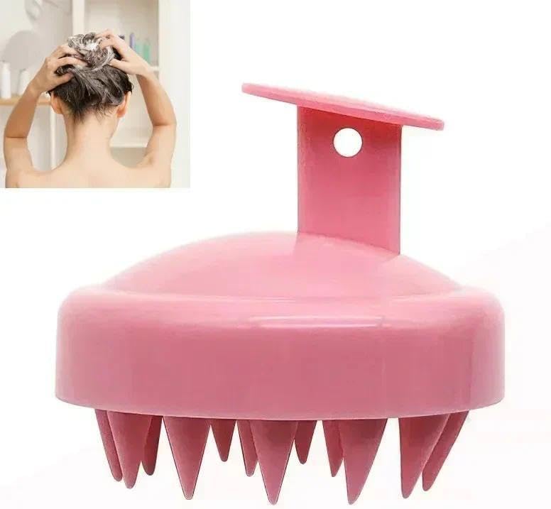 Silicone Massage Brush Shampoo Head Scalp Massager Washing Comb Hair Body Shower Massage Brush Bath Spa Bathroom Accessories (Purple)