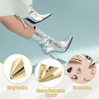 uxcell 6Pcs Metal Shoes Pointed Protector High Heel Toe Caps Cover Durable Shoe Tip Cover Elegant Shoe Head Tips Cap for Shoe Protection Repair, Shoe Protection (Gold/Silver/Black, 25mm)